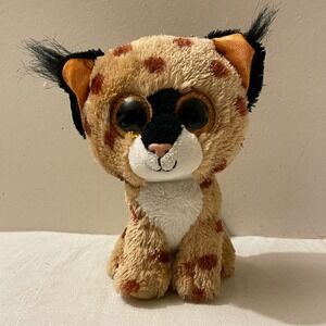 Ty Beanie Boos Buckwheat Lynx‎ Plush Stuffed Animal Toy Big Glitter Eyes